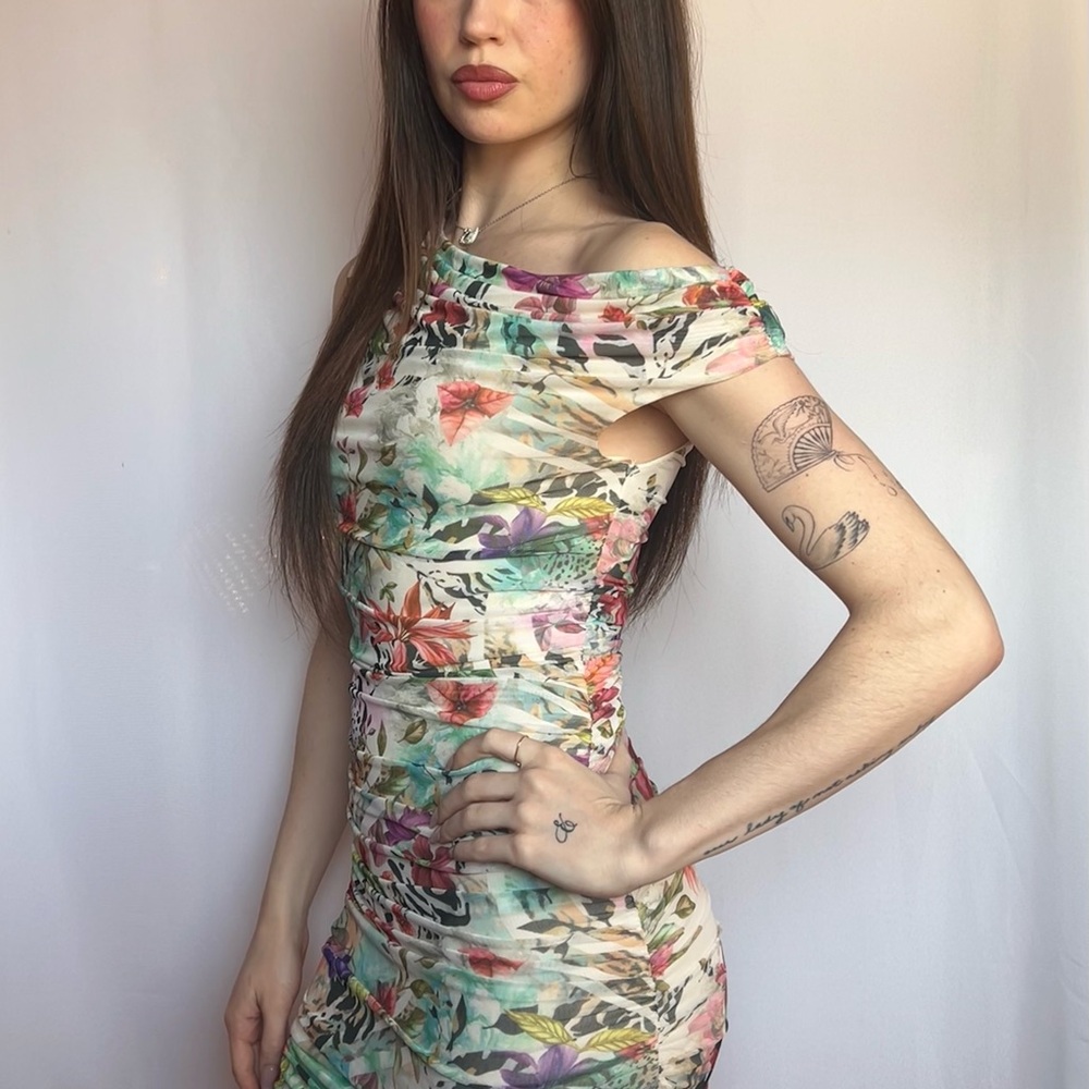 AFRM Multicolor One Shoulder Dress
